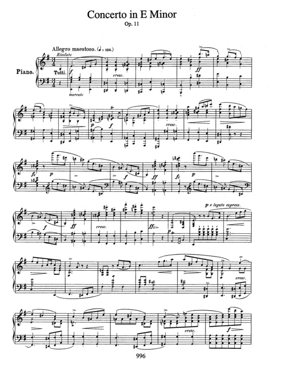 Partitura da música Piano Concerto No. 1 v.2