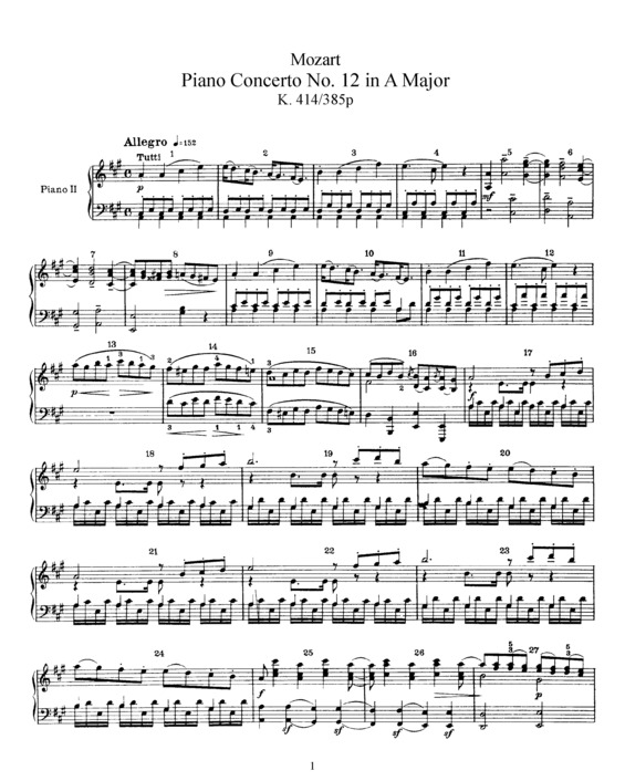 Partitura da música Piano Concerto No. 12 v.2