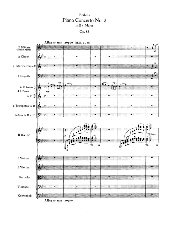 Partitura da música Piano Concerto No. 2 in B flat major v.2