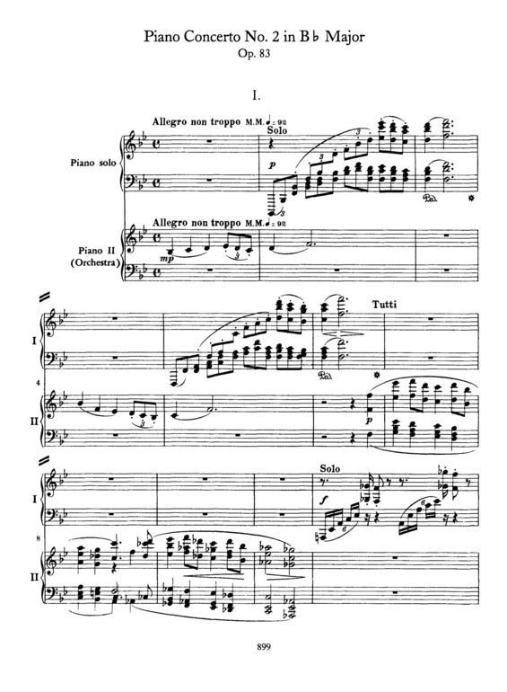 Partitura da música Piano Concerto No. 2 in B flat major