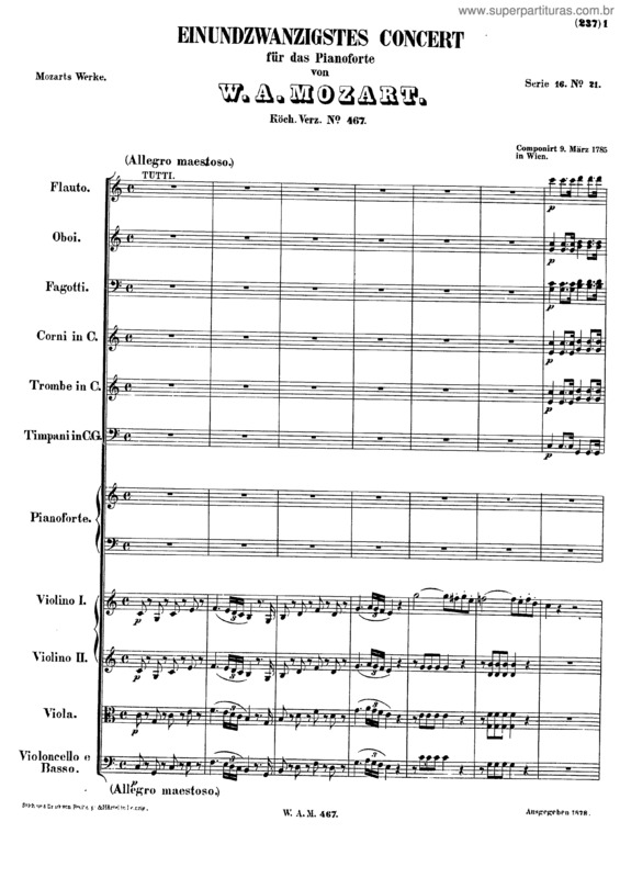Partitura da música Piano Concerto No. 21 v.3