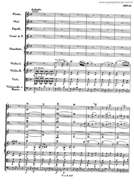 Partitura da música Piano Concerto No. 21