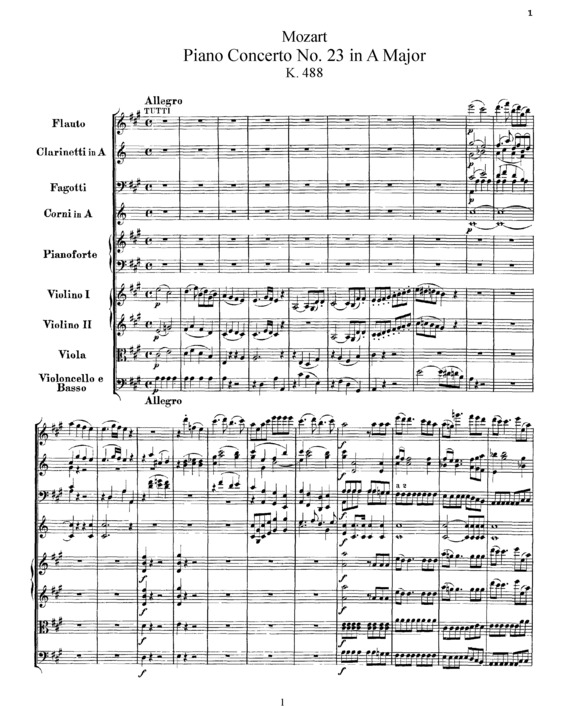 Partitura da música Piano Concerto No. 23