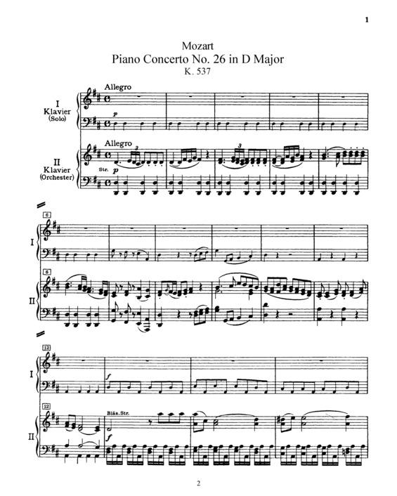 Partitura da música Piano Concerto No. 26 v.2
