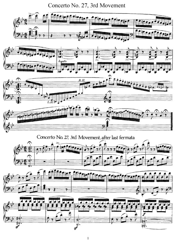 Partitura da música Piano Concerto No. 27 v.2
