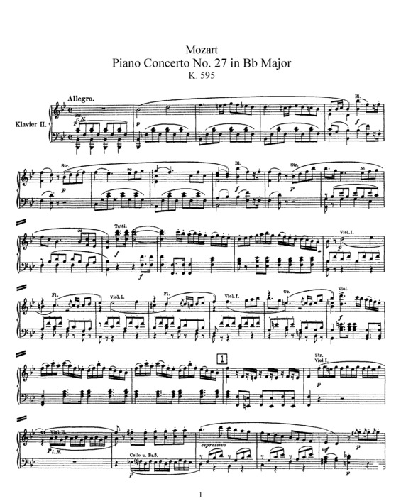 Partitura da música Piano Concerto No. 27