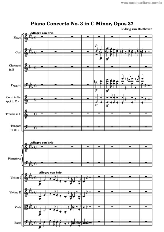 Partitura da música Piano Concerto No. 3 v.4