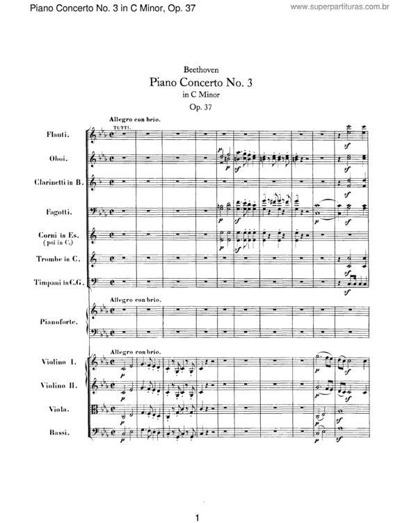 Partitura da música Piano Concerto No. 3 v.6