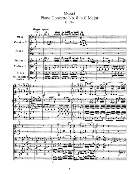 Partitura da música Piano Concerto No. 8