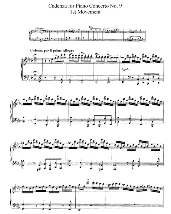 Partitura da música Piano Concerto No. 9 v.2