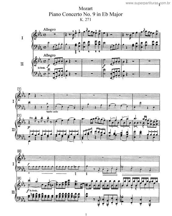 Partitura da música Piano Concerto No. 9 v.3