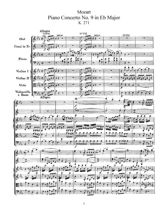 Partitura da música Piano Concerto No. 9