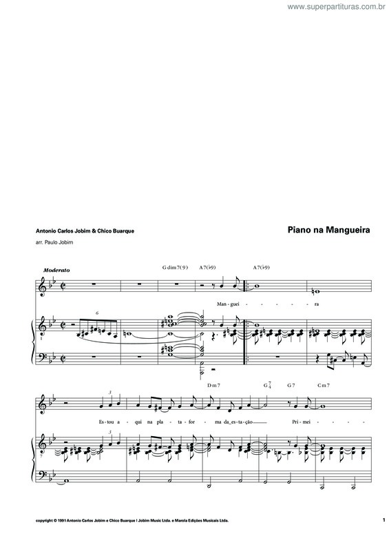 Partitura da música Piano Na Mangueira v.2