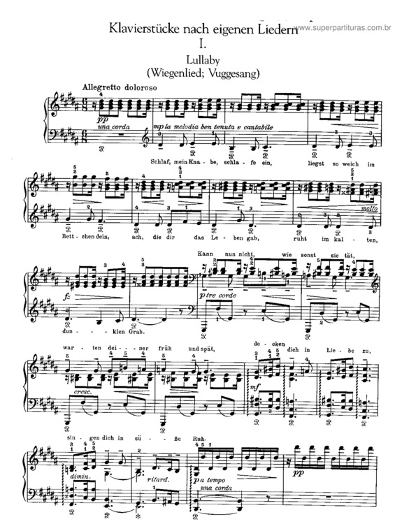 Partitura da música Piano pieces after songs