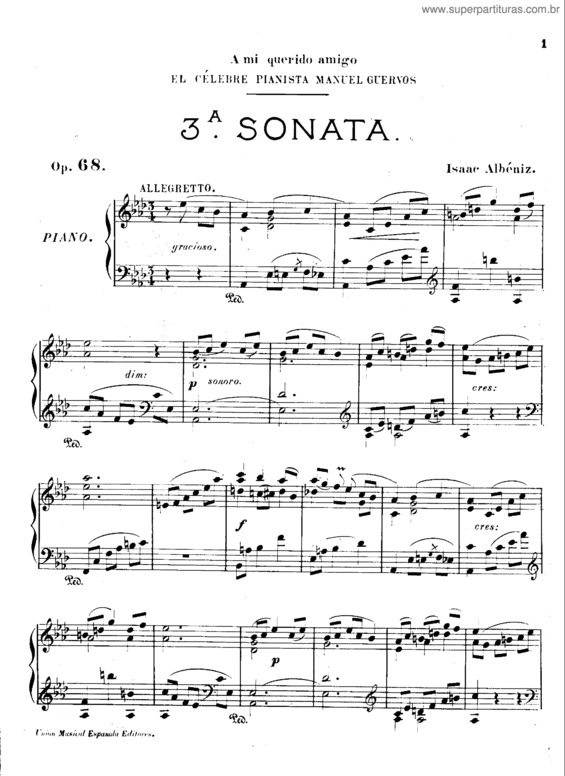 Partitura da música Piano Sonata 3A