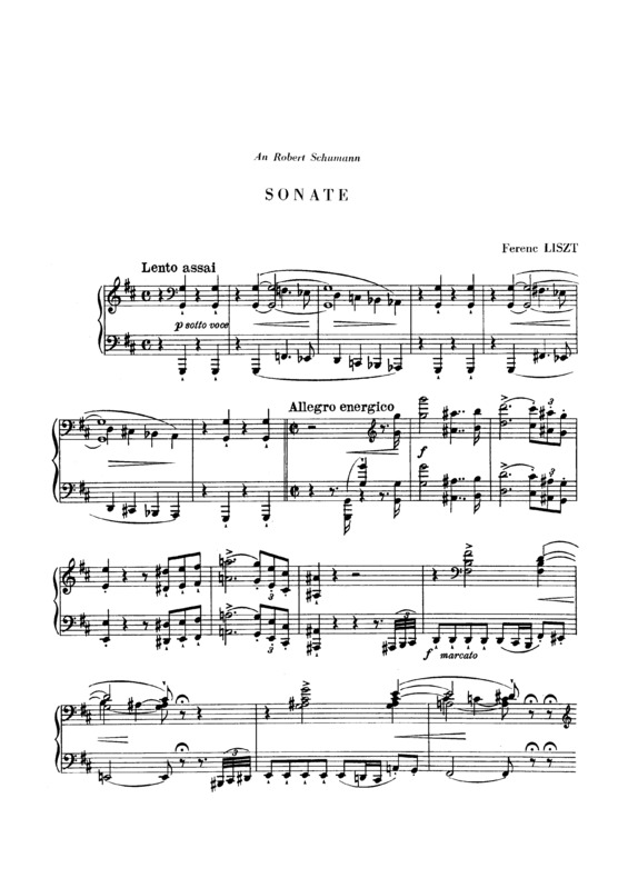 Partitura da música Piano Sonata In B Minor S.178