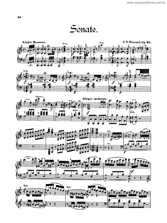 Partitura da música Piano Sonata in C major