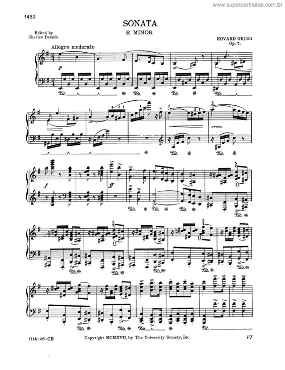 Partitura da música Piano Sonata in E minor