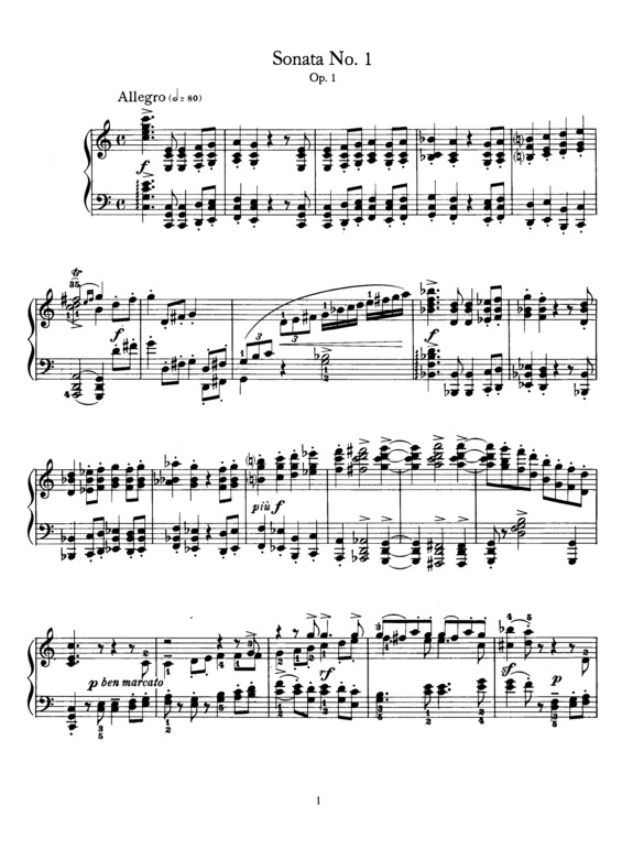 Partitura da música Piano Sonata No. 1 v.4
