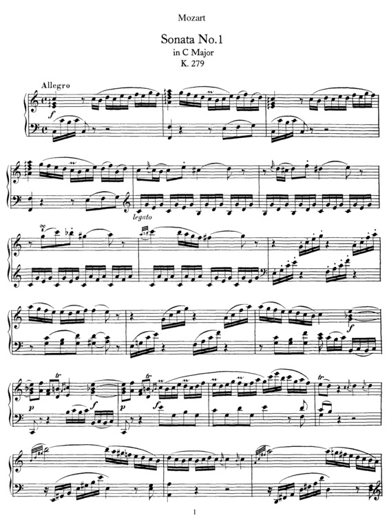 Partitura da música Piano Sonata No. 1