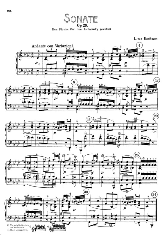 Partitura da música Piano Sonata No. 12 `Funeral March`