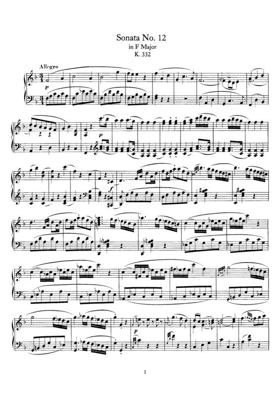 Partitura da música Piano Sonata No. 12