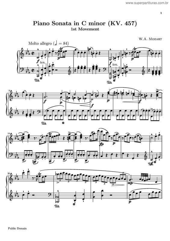 Partitura da música Piano Sonata No. 14