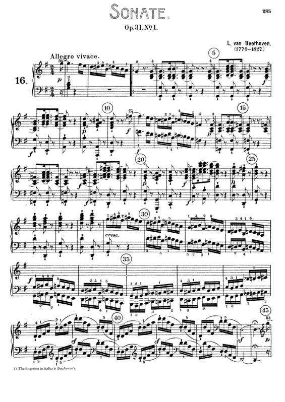 Partitura da música Piano Sonata No. 16 v.4