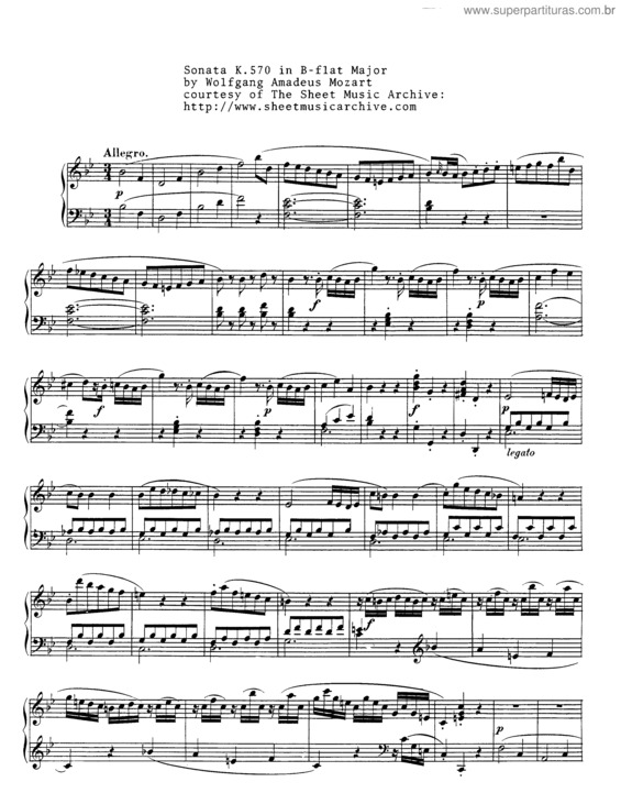 Partitura da música Piano Sonata No. 17