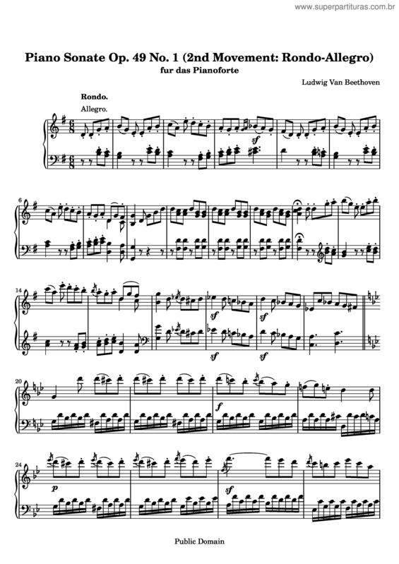 Partitura da música Piano Sonata No. 19 v.2