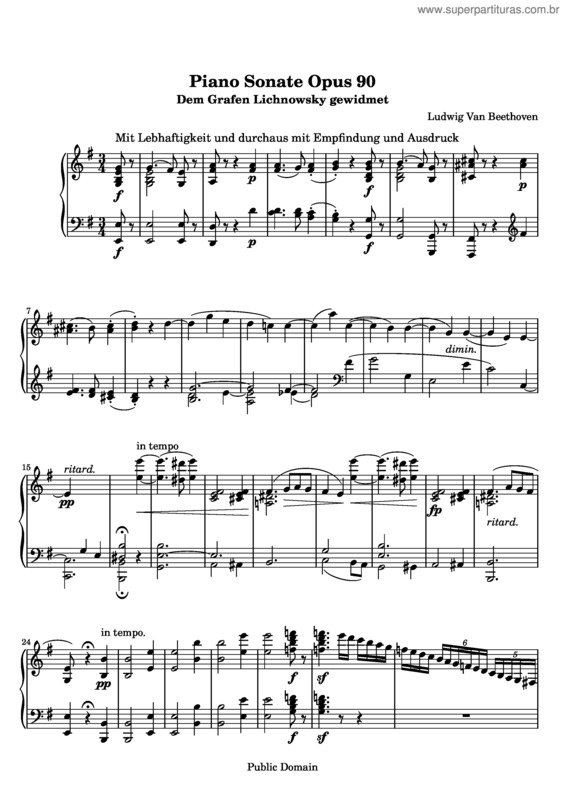 Partitura da música Piano Sonata No. 27 v.2
