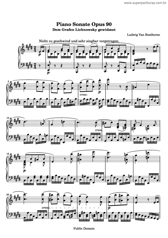 Partitura da música Piano Sonata No. 27