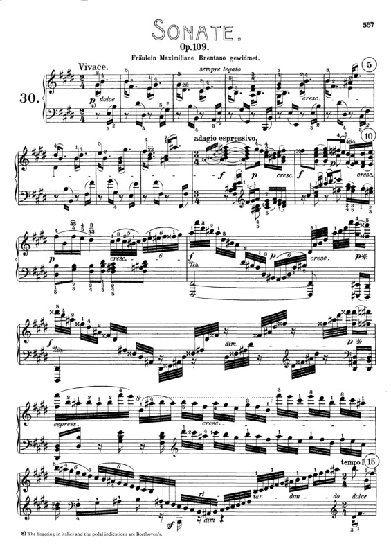 Partitura da música Piano Sonata No. 30