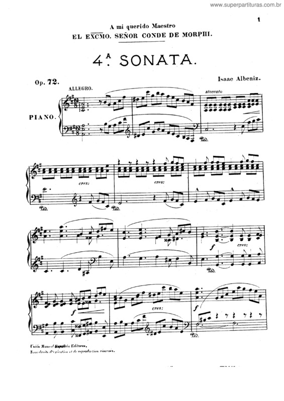 Partitura da música Piano Sonata No. 4 v.4