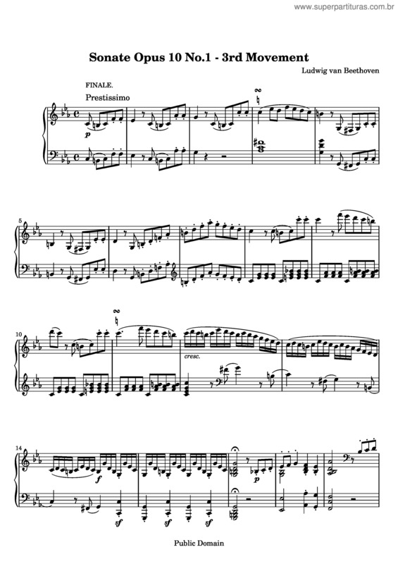 Partitura da música Piano Sonata No. 5 v.4