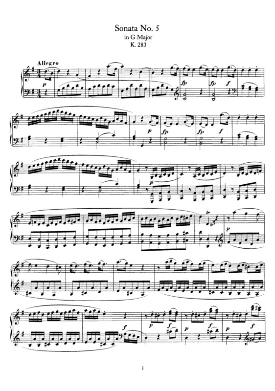 Partitura da música Piano Sonata No. 5