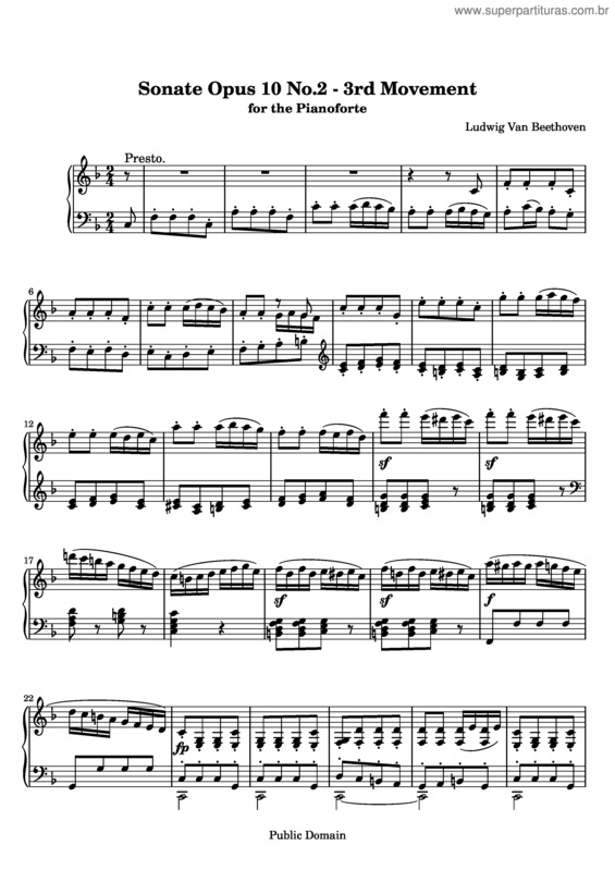 Partitura da música Piano Sonata No. 6 v.3
