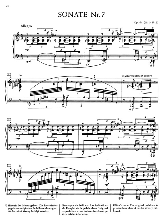 Partitura da música Piano Sonata No. 7 v.3