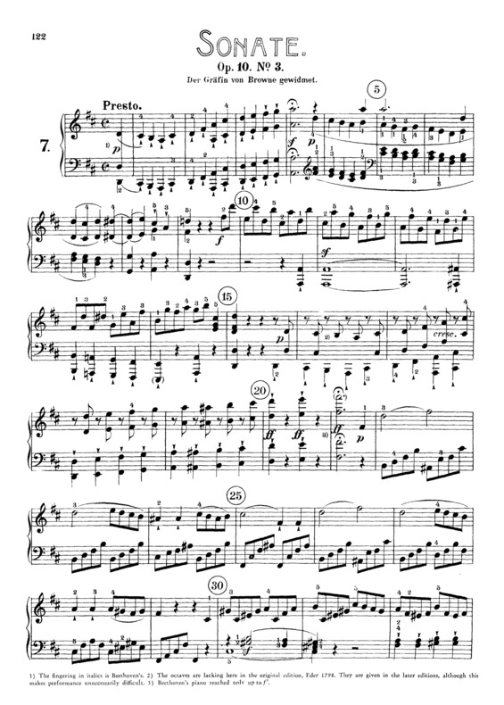 Partitura da música Piano Sonata No. 7