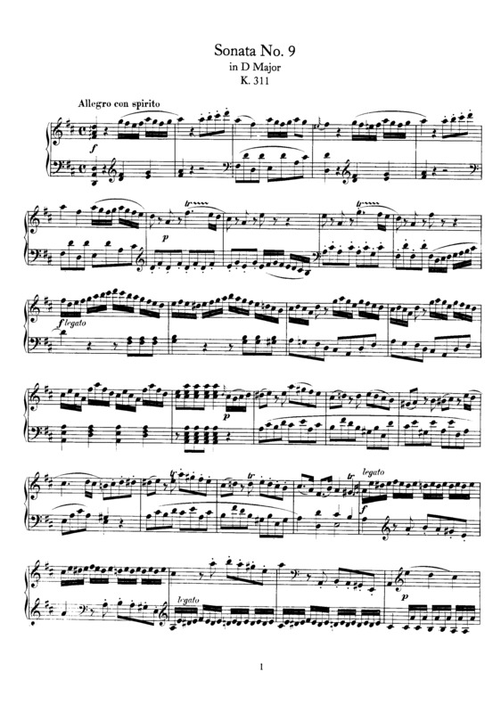 Partitura da música Piano Sonata No. 9