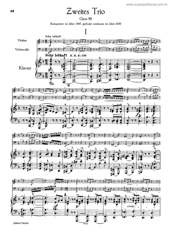 Partitura da música Piano Trio No. 2 in F