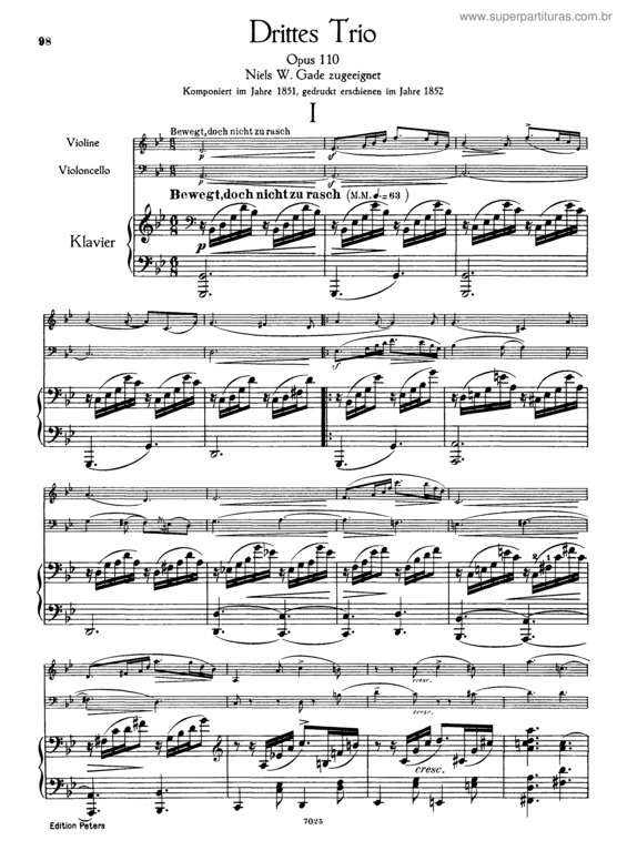 Partitura da música Piano Trio No. 3 in G minor