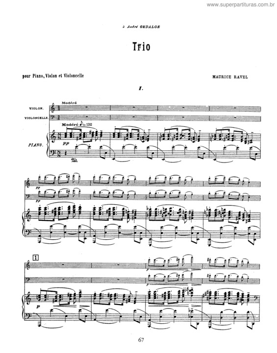Partitura da música Piano Trio
