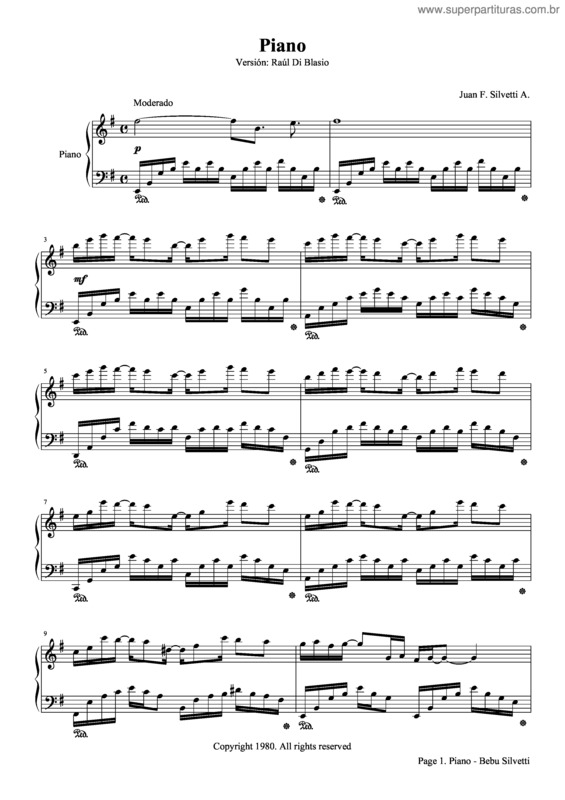 Partitura da música Piano v.3