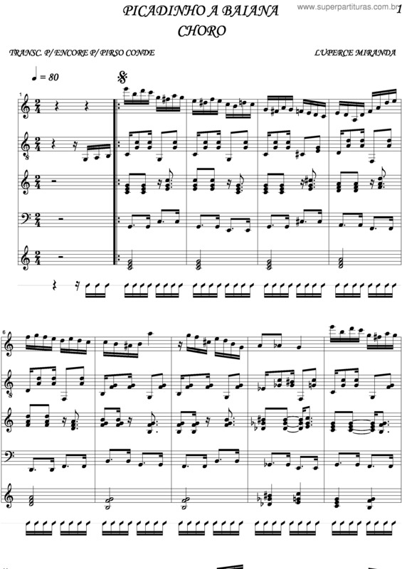 Partitura da música Picadinho À Baiana v.2