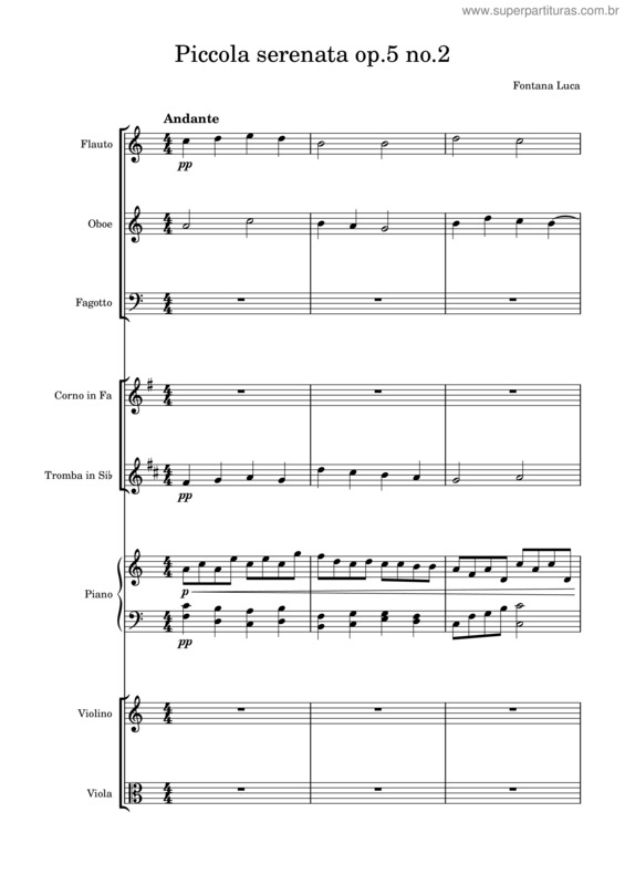 Partitura da música Piccola Serenata Op.5 No.2 Be Kokebochu Mehale Wake Enadereg