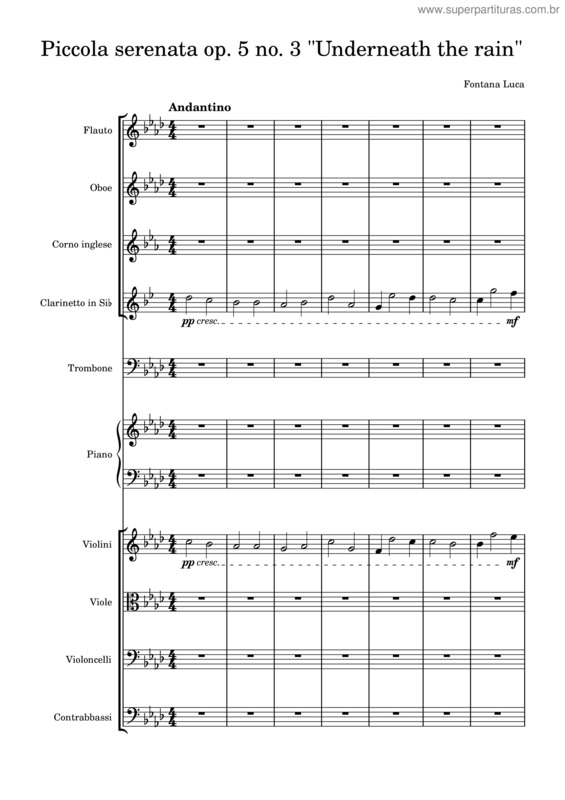 Partitura da música Piccola Serenata Op.5 No.3 Underneath The Rain