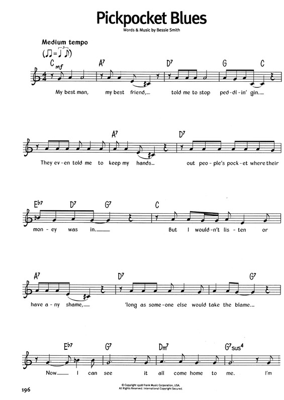 Partitura da música Pickpocket Blues v.2