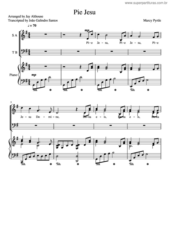 Partitura da música Pie Jesu v.13