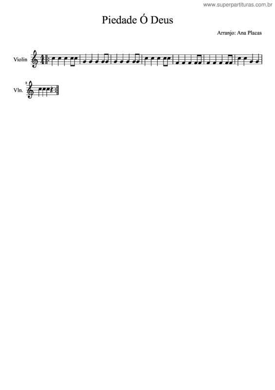 Partitura da música Piedade Ó Deus